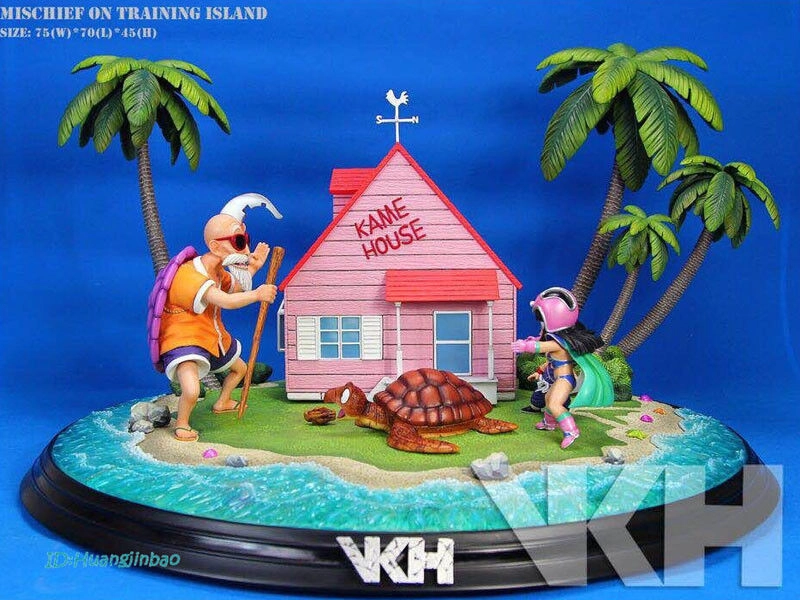 Diorama VKH Kame House Dragon Ball LED 75 cm – Maître Roshi, Goku & Chichi - Image 5