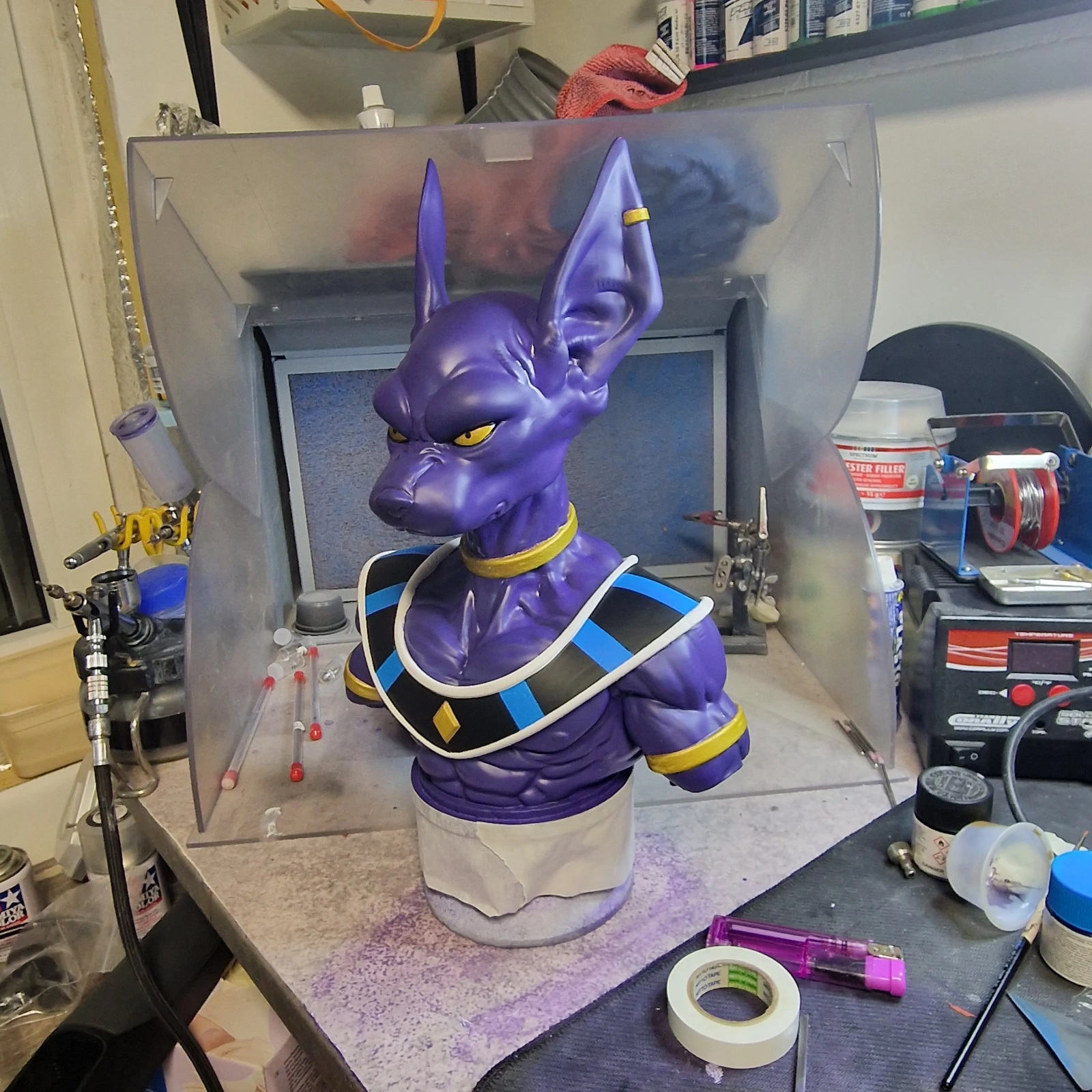 Buste de Beerus Dragon Ball – Impression 3D résine & peinture professionnelle à l’aérographe